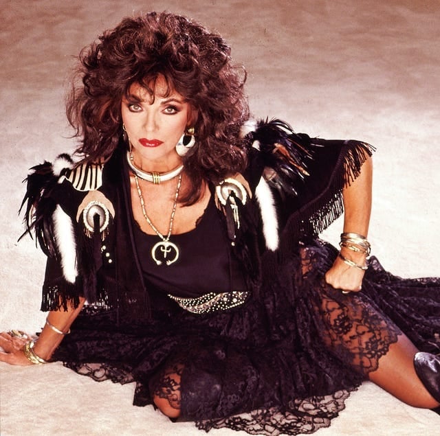 Fringed Feathered Jacket Over Lace Dress — Classy 80s Style