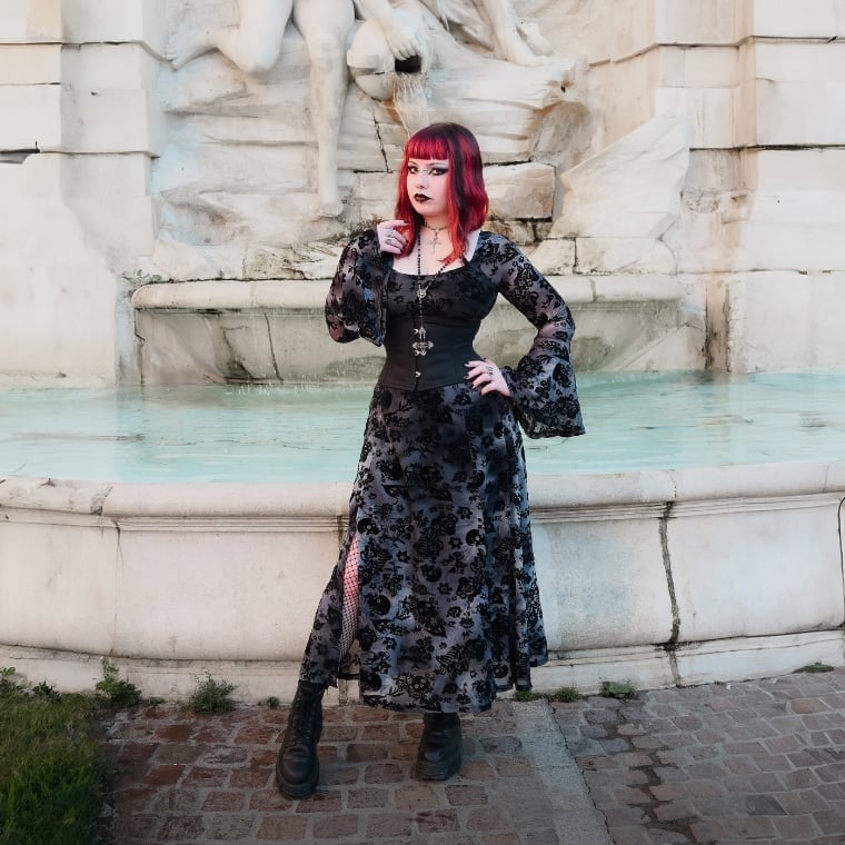 Sheer Floral Dress Over A Corset — Classy Alt Outfits