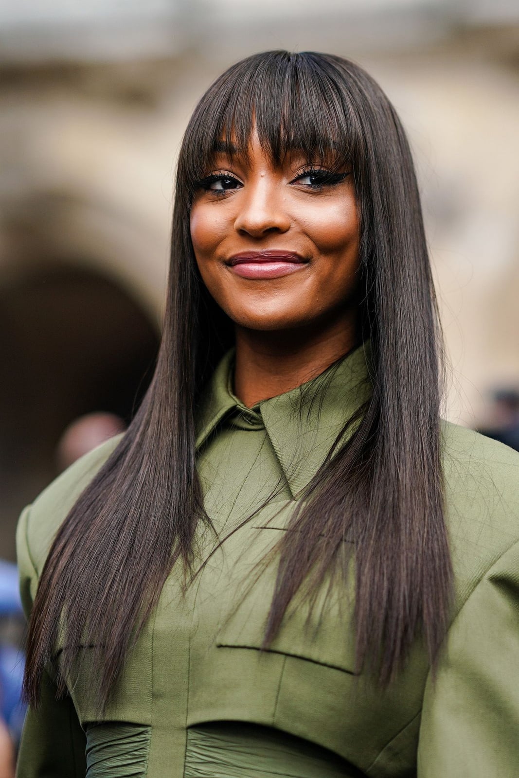 Long Blunt Cut With Full Blunt Bangs — Classy Bangs Style