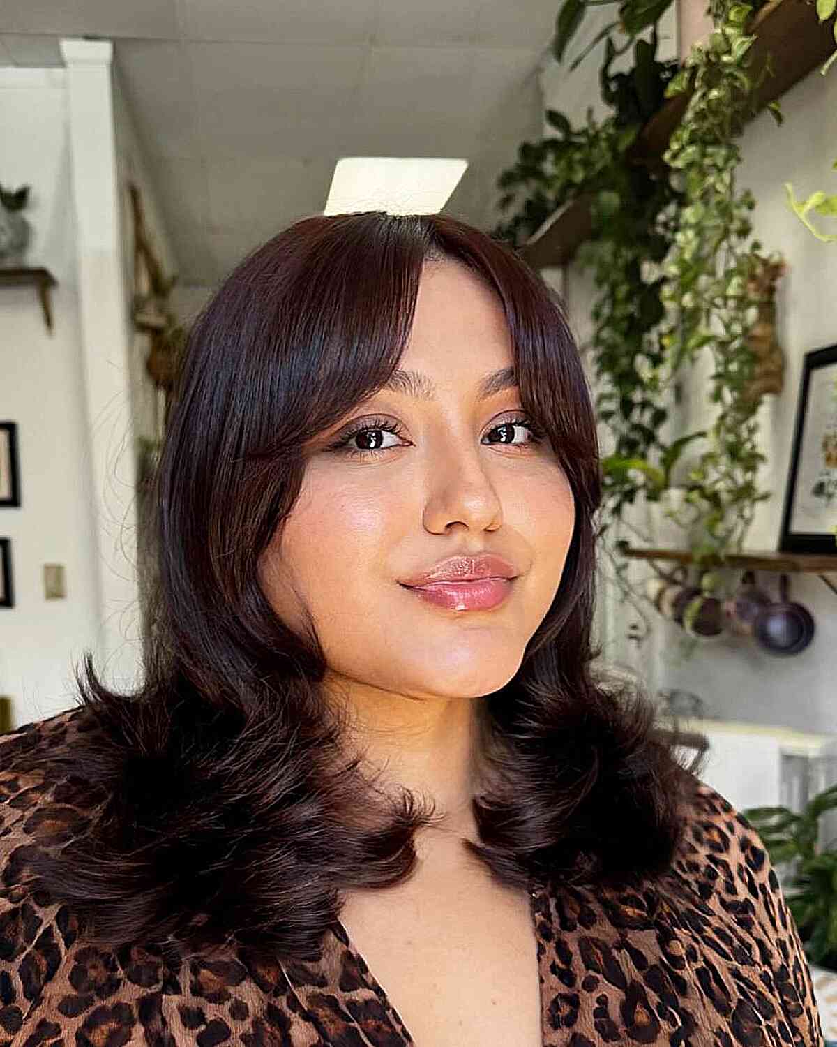 Chin Length Layered Bob With Curtain Bangs — Classy Bangs Style