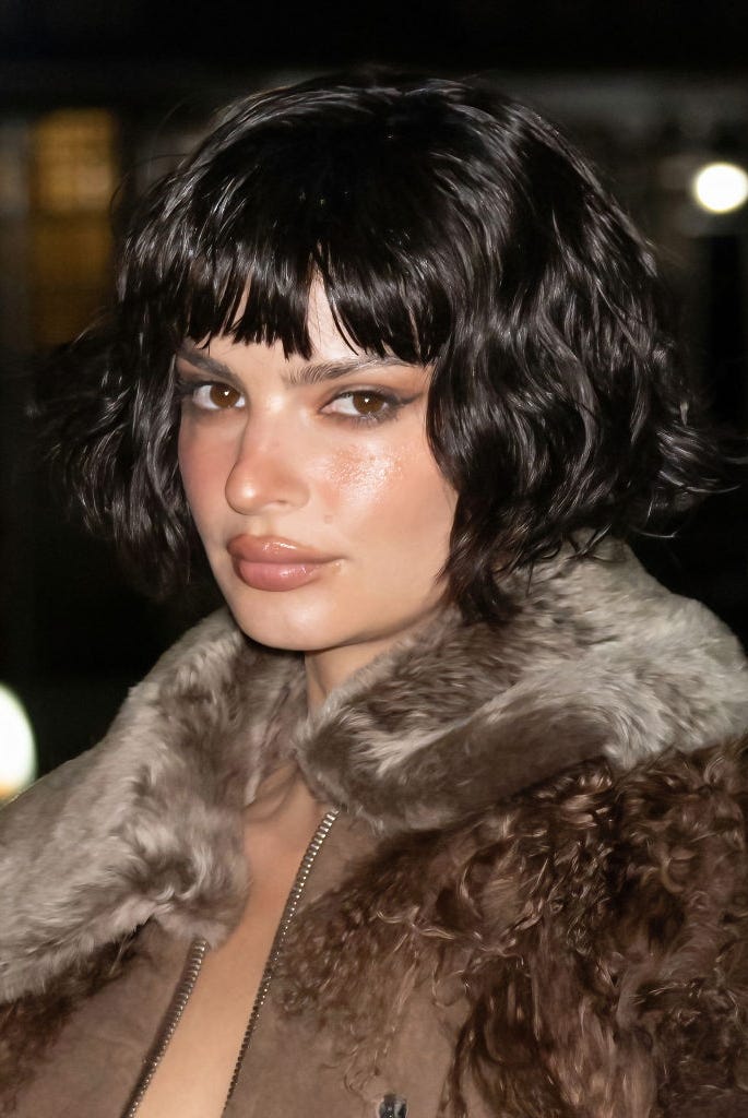Chin Length Bob With Soft Wispy Bangs, Dark Brown — Classy Bangs Style