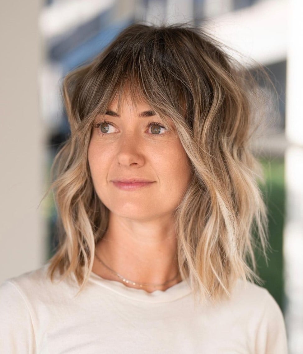 Collarbone Shag With Choppy Bangs — Classy Bangs Style