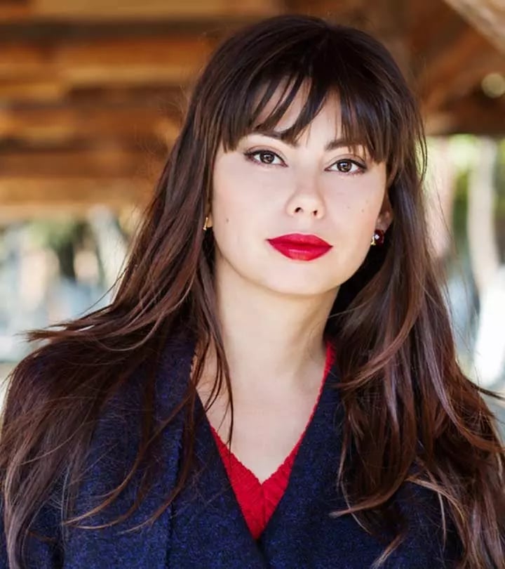 Mid-Back Layers With Full Sweeping Fringe — Classy Bangs Style