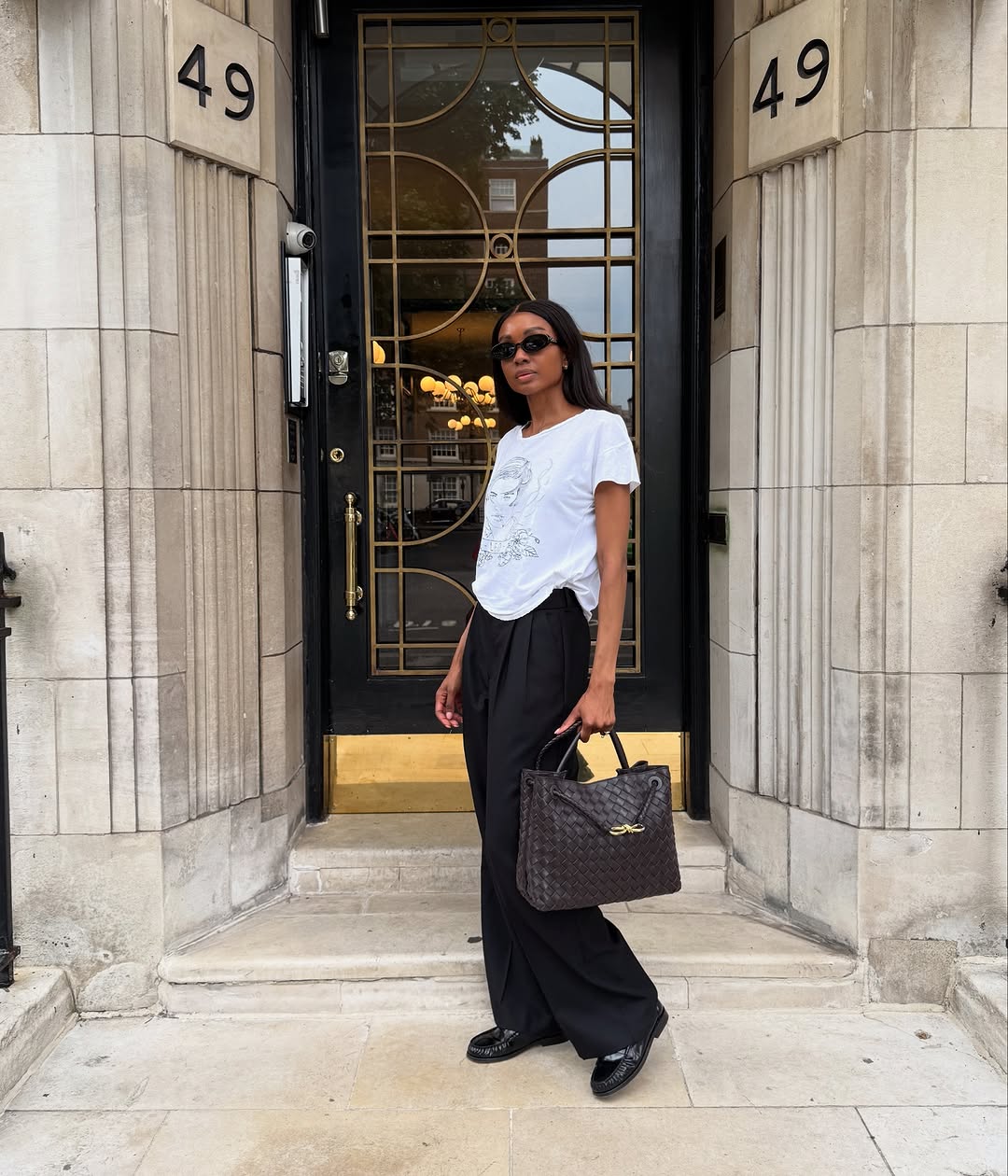 Smart Casual Black Loafers With Wide Leg Trousers And Blazer — Classy Black Loafers Outfit