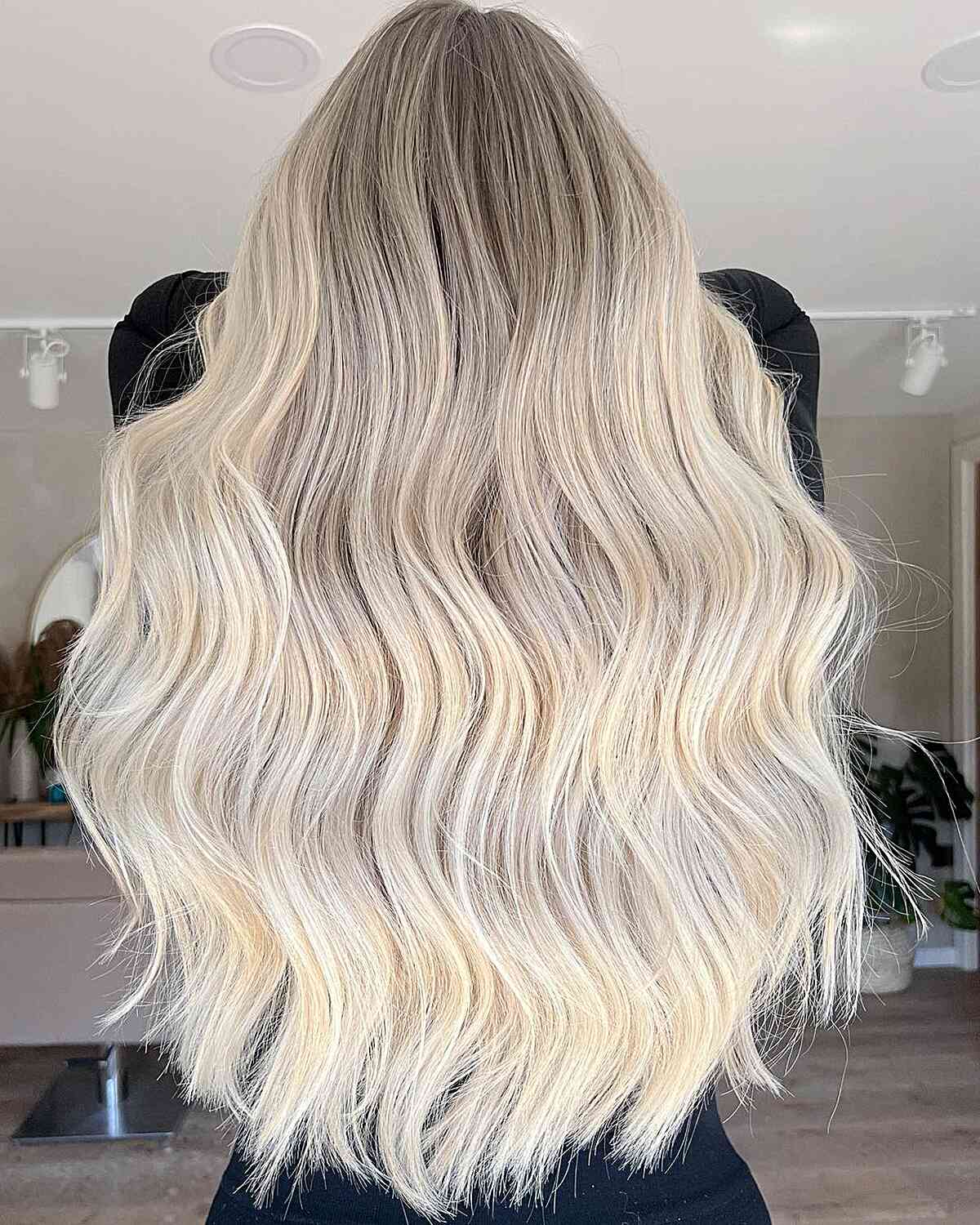 Mid-Back Platinum Blonde With Root Shadow — Classy Blonde Hairstyles