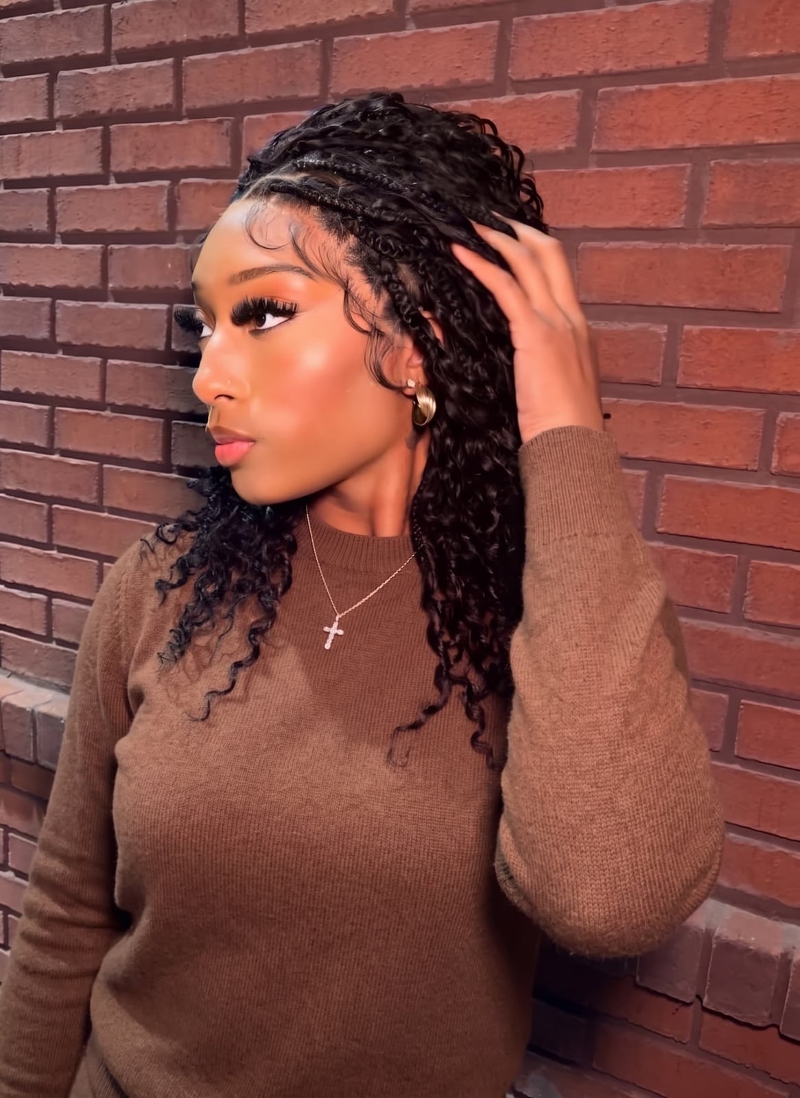 Black Braids with Loose Wavy Curls Black Braids with Loose Wavy Curls — Classy Braids Wig