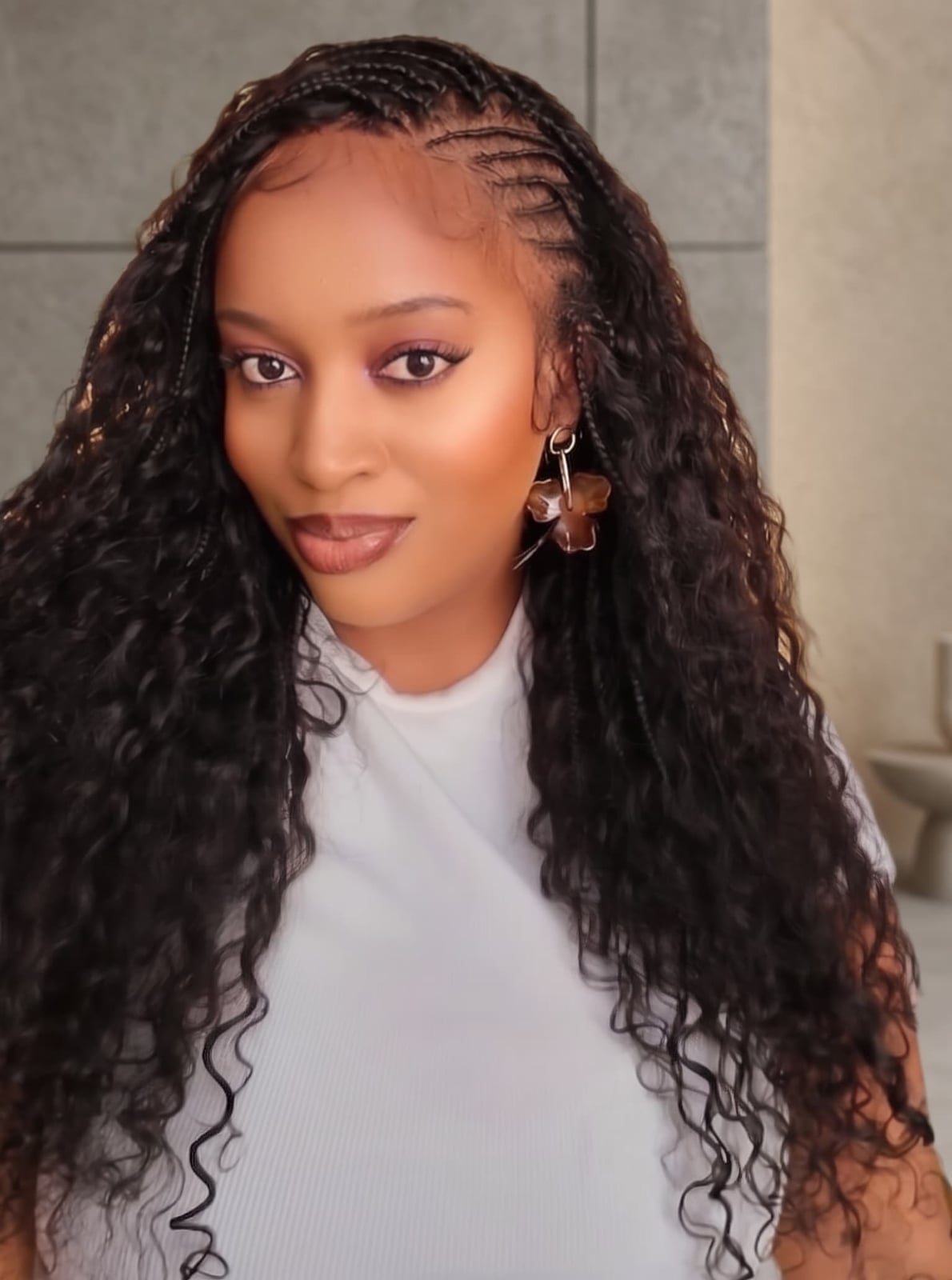 Black Cornrow Braids with Loose Wavy Ends Black Cornrow Braids with Loose Wavy Ends — Classy Braids Wig