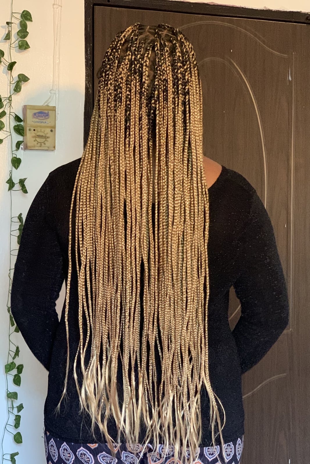 Extremely Long Blonde and Brown Box Braids Extremely Long Blonde and Brown Box Braids — Classy Braids Wig