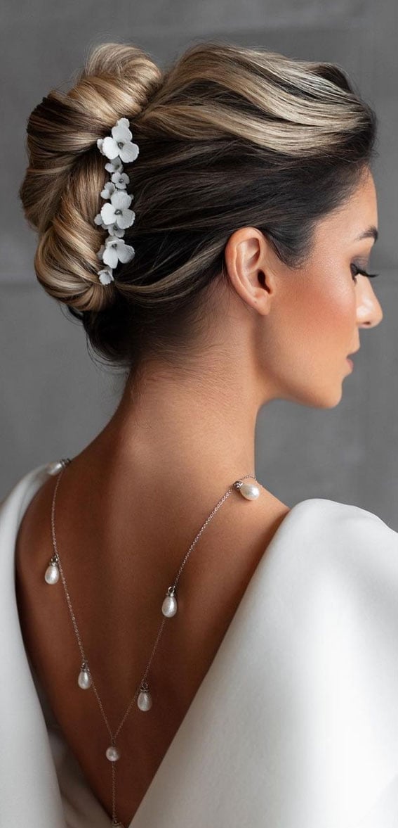 Dark Brown Side Updo With Braided Elements — Classy Bridal Hair