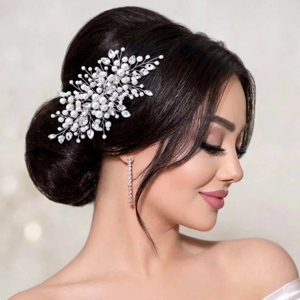 Dark Brown Chignon With Ornate Hair Comb — Classy Bridal Hair