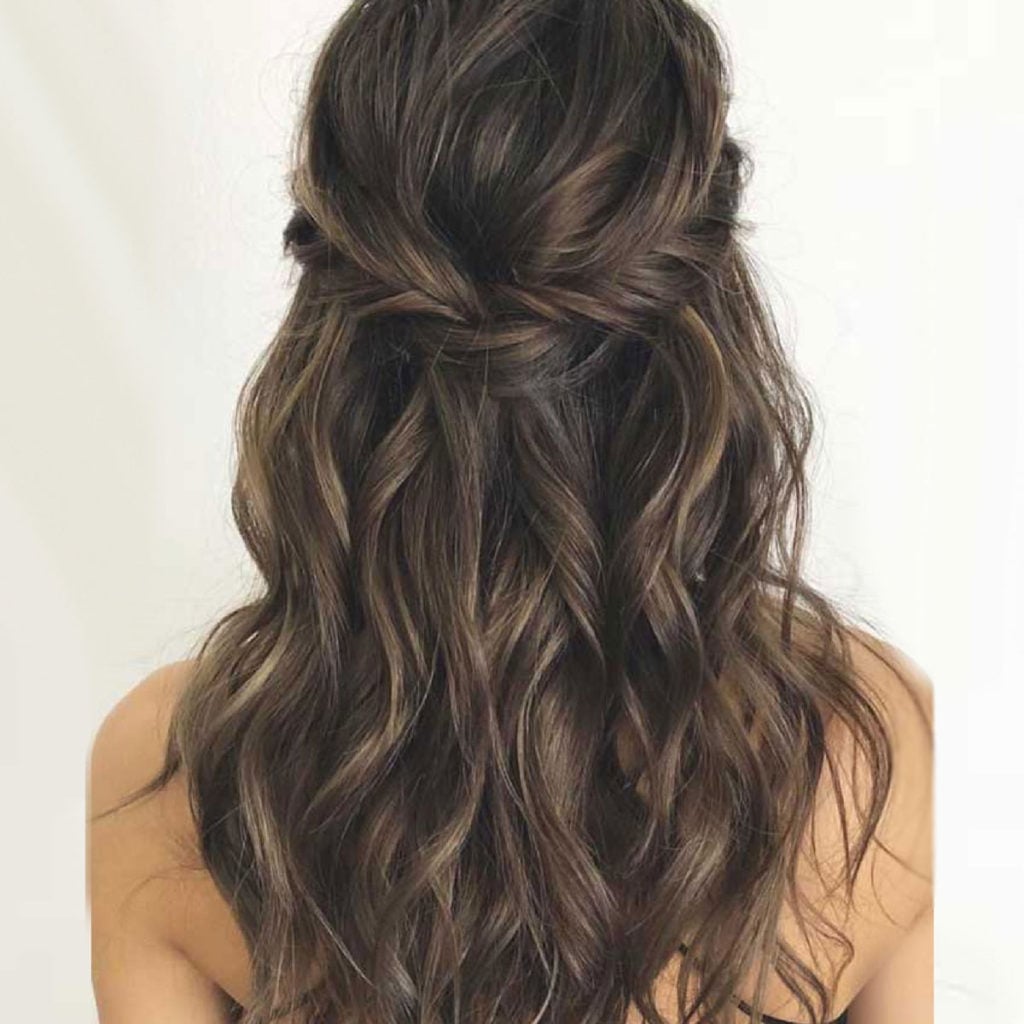 Shoulder Length Half Updo With Waves — Classy Bridal Hair