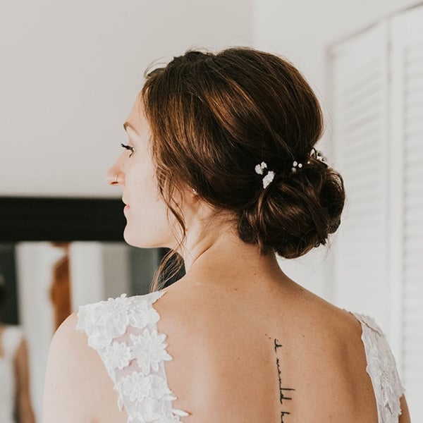 Collarbone Low Bun With Wispy Strands — Classy Bridal Hair