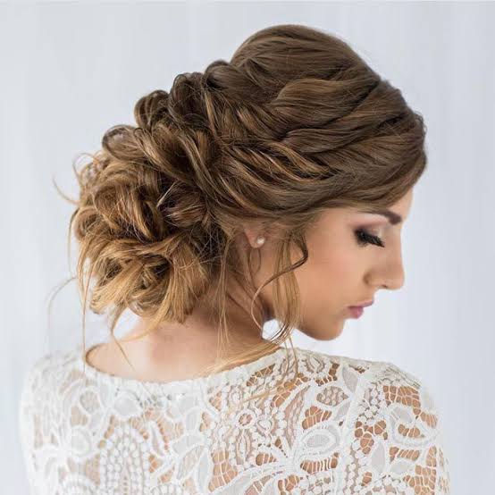 Medium Brown Twisted Updo Loose Tendrils — Classy Bridal Hairstyles