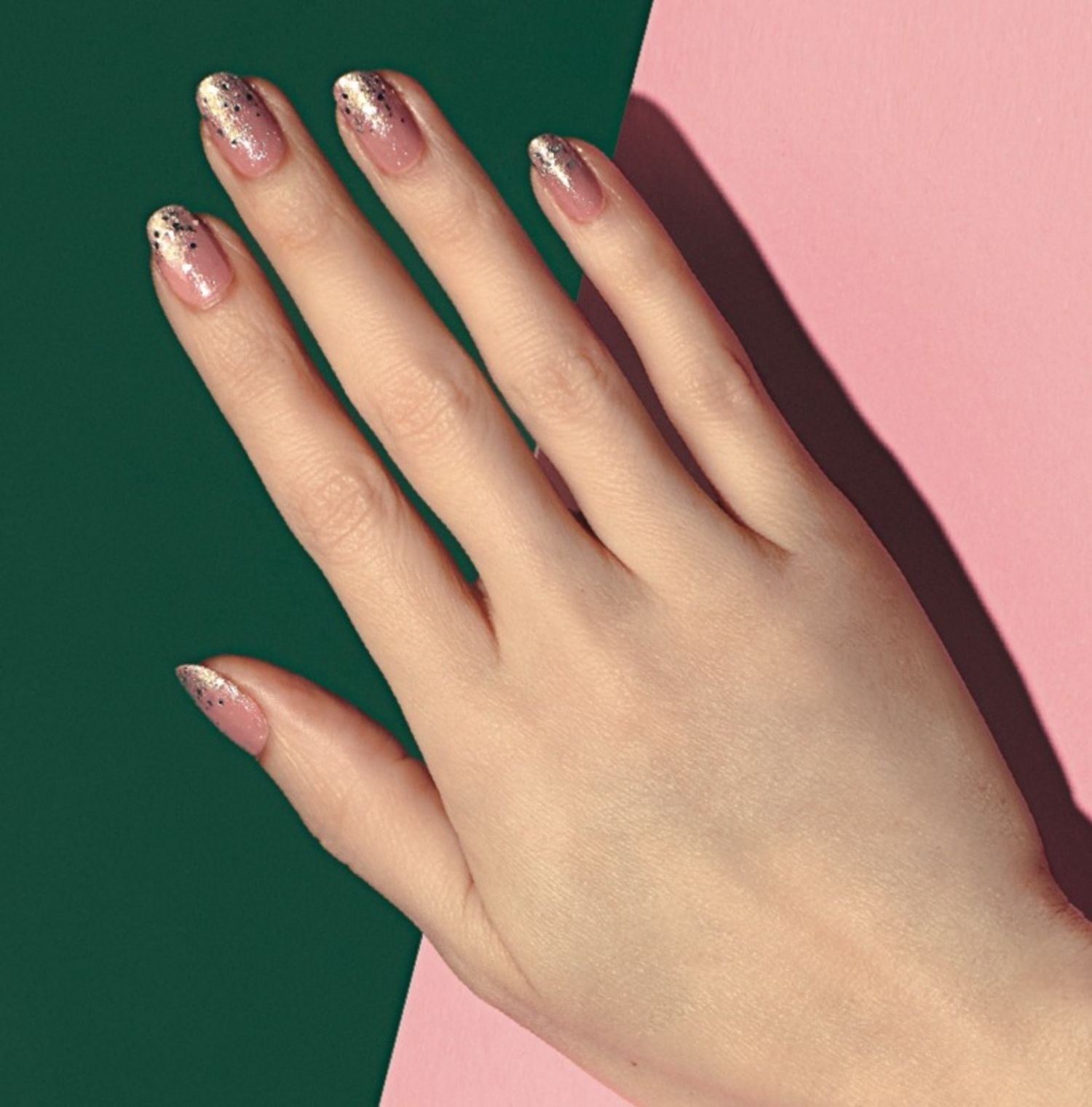Medium Almond Glitter Ombre Tips — Classy Bride Nail