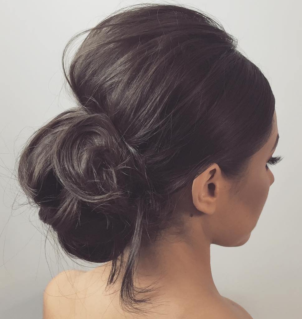 Balayage Twisted Knot Updo Balayage Twisted Knot Updo — Classy Bridesmaid Hair