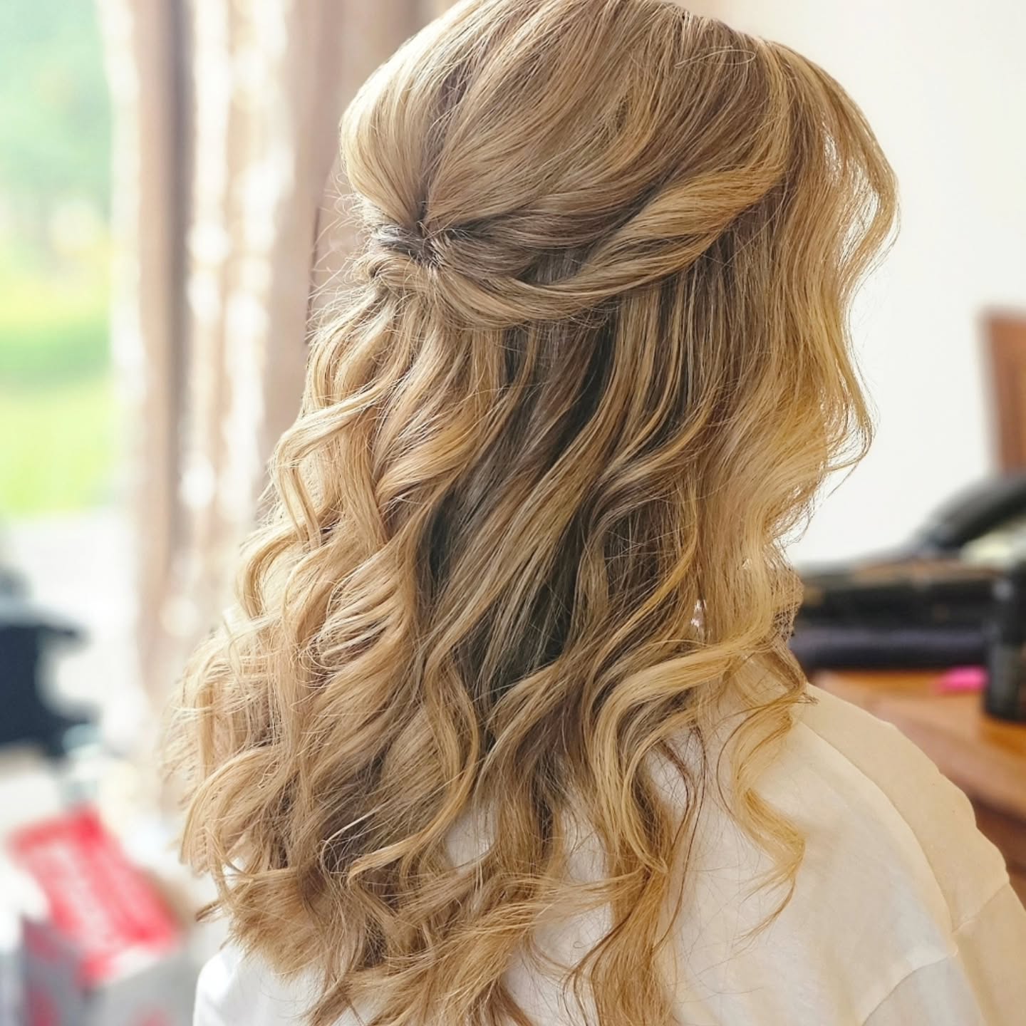 Blonde Half Up Half Down With Twisted Section — Classy Bridesmaid Hairstyles Down