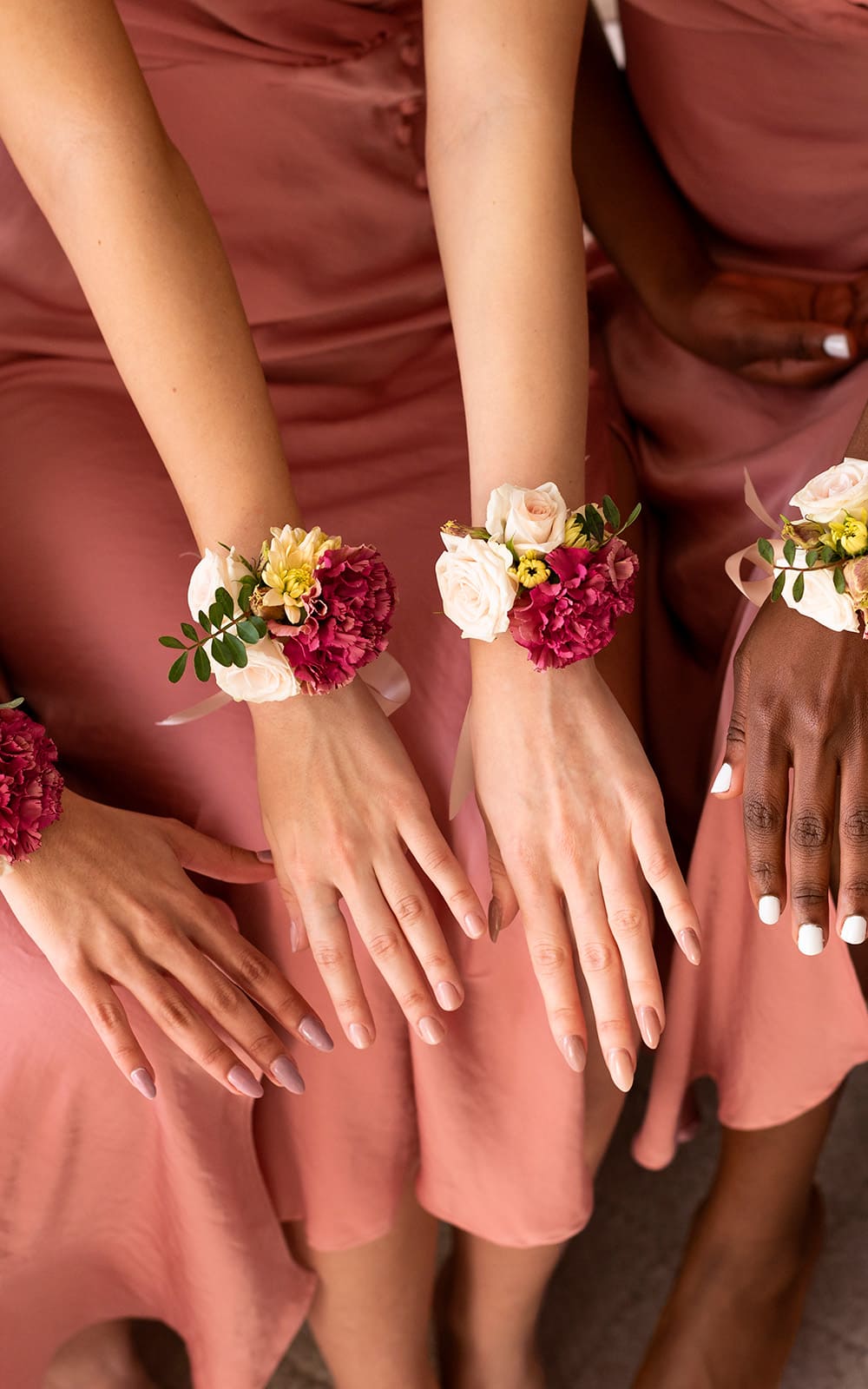 Short Oval Matte Muted Tones — Classy Bridesmaid Nails