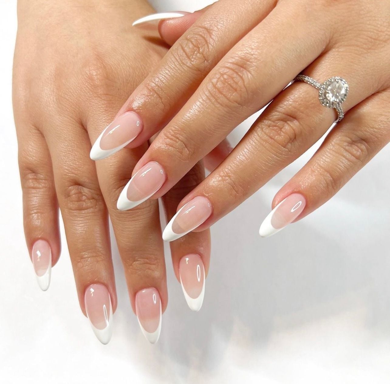 Medium Almond Classic French Manicure — Classy Bridesmaid Nails