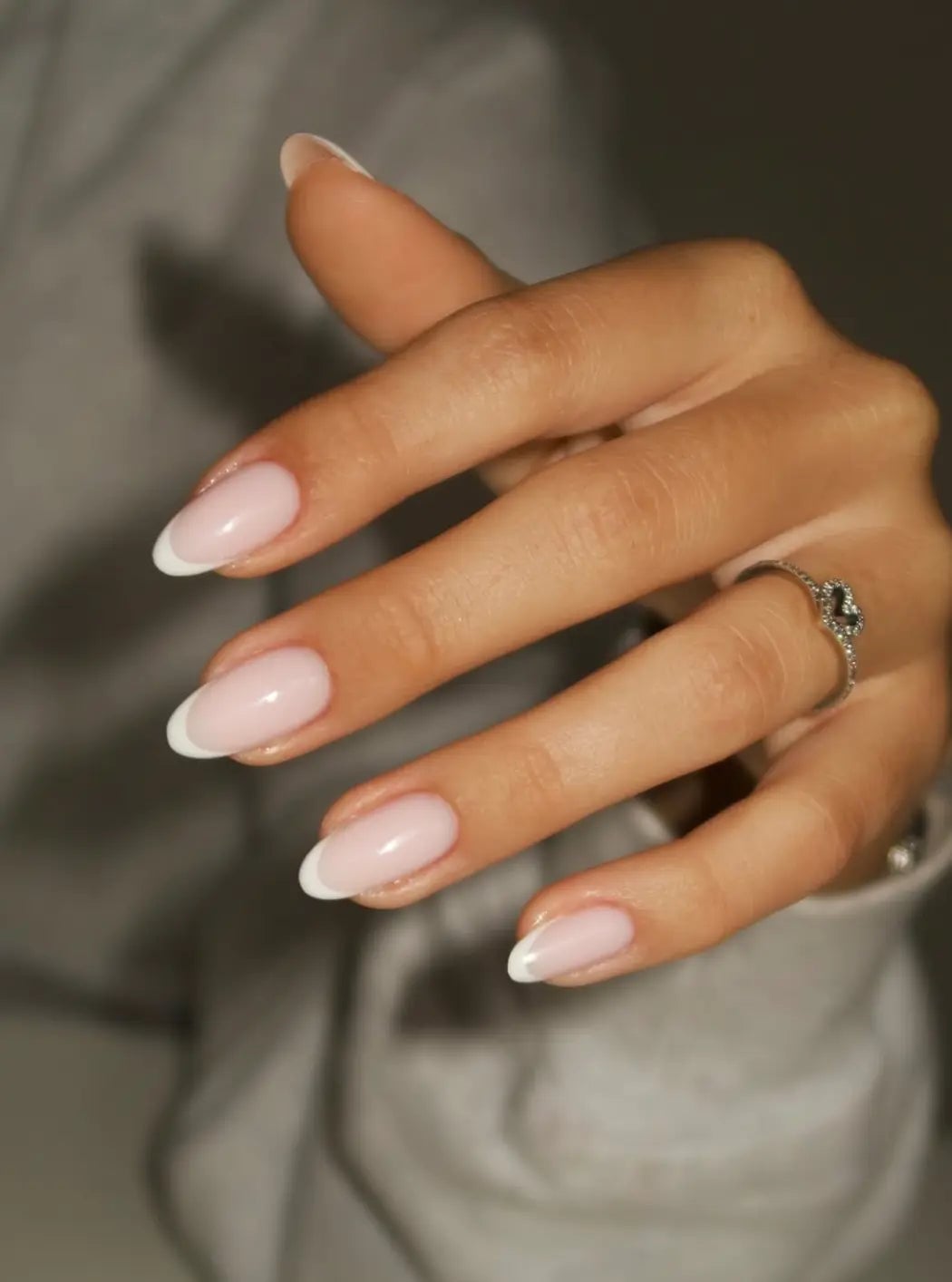 Medium Almond Flawless French Manicure, миндаль — Classy Bridesmaid Nails