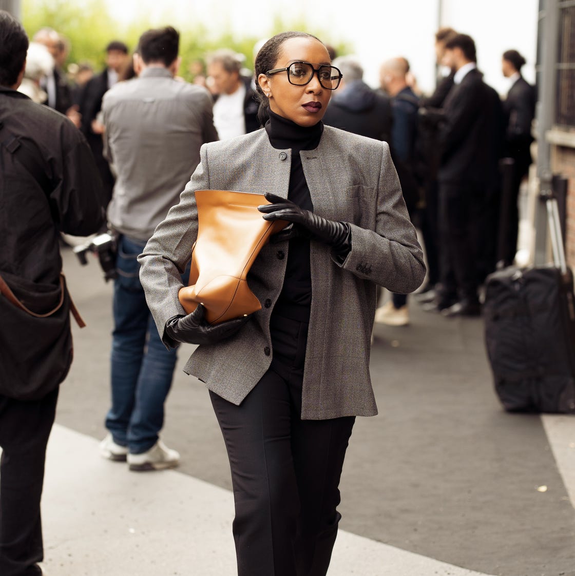 Gray Blazer with Black Turtleneck — Classy Business Professional Outfits