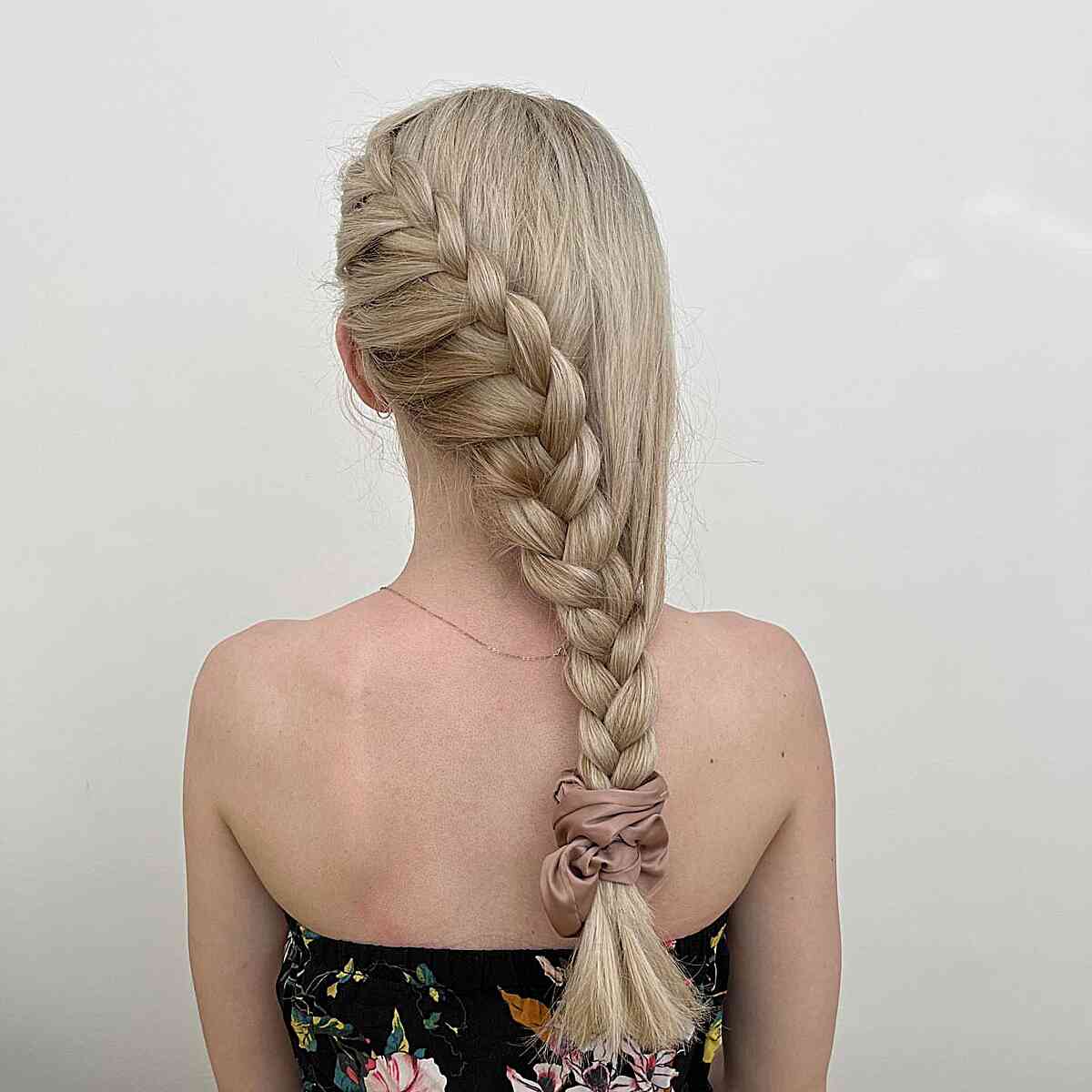 Mid-Back Ash Blonde Dutch Braid Ponytail — Classy Cheer Hair