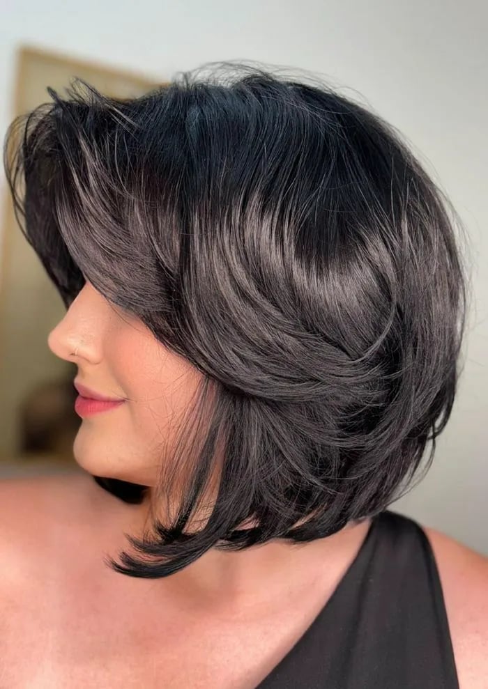 Voluminous Layered Chin Length Bob Voluminous Layered Chin Length Bob — Classy Chin Length Hair