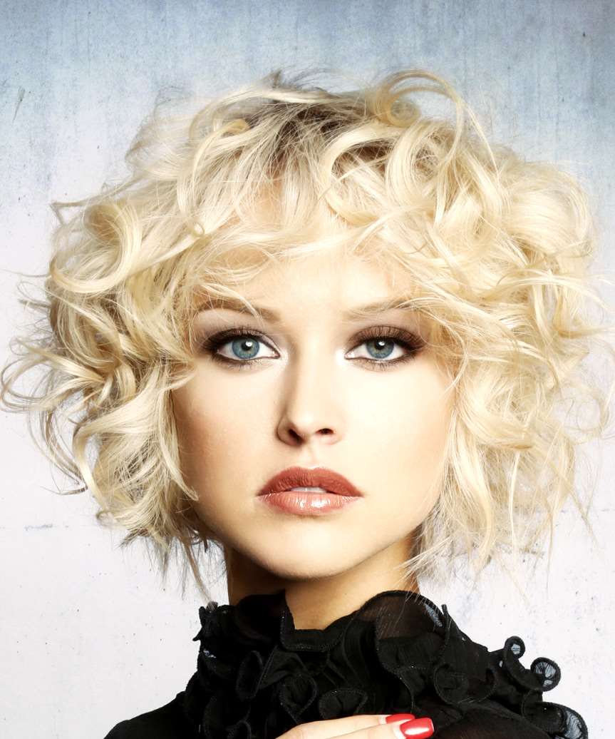 Curly Ash Blonde Shag Bob Curly Ash Blonde Shag Bob — Classy Chin Length Hair