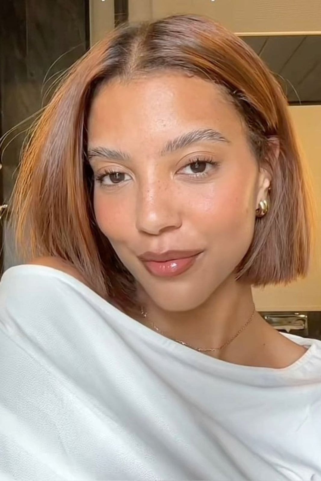 Natural Wavy Chin Length Bob, Medium Brown With Subtle Highlights Natural Wavy Chin Length Bob, Medium Brown With Subtle Highlights — Classy Chin Length Hair