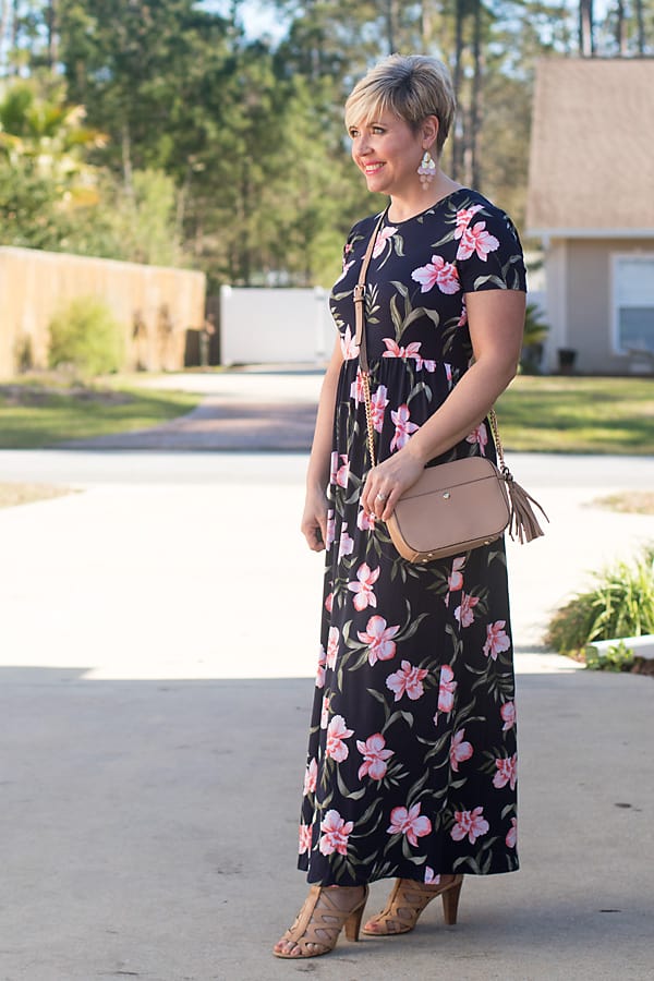 Navy floral maxi dress Navy floral maxi dress — Classy Church Outfits