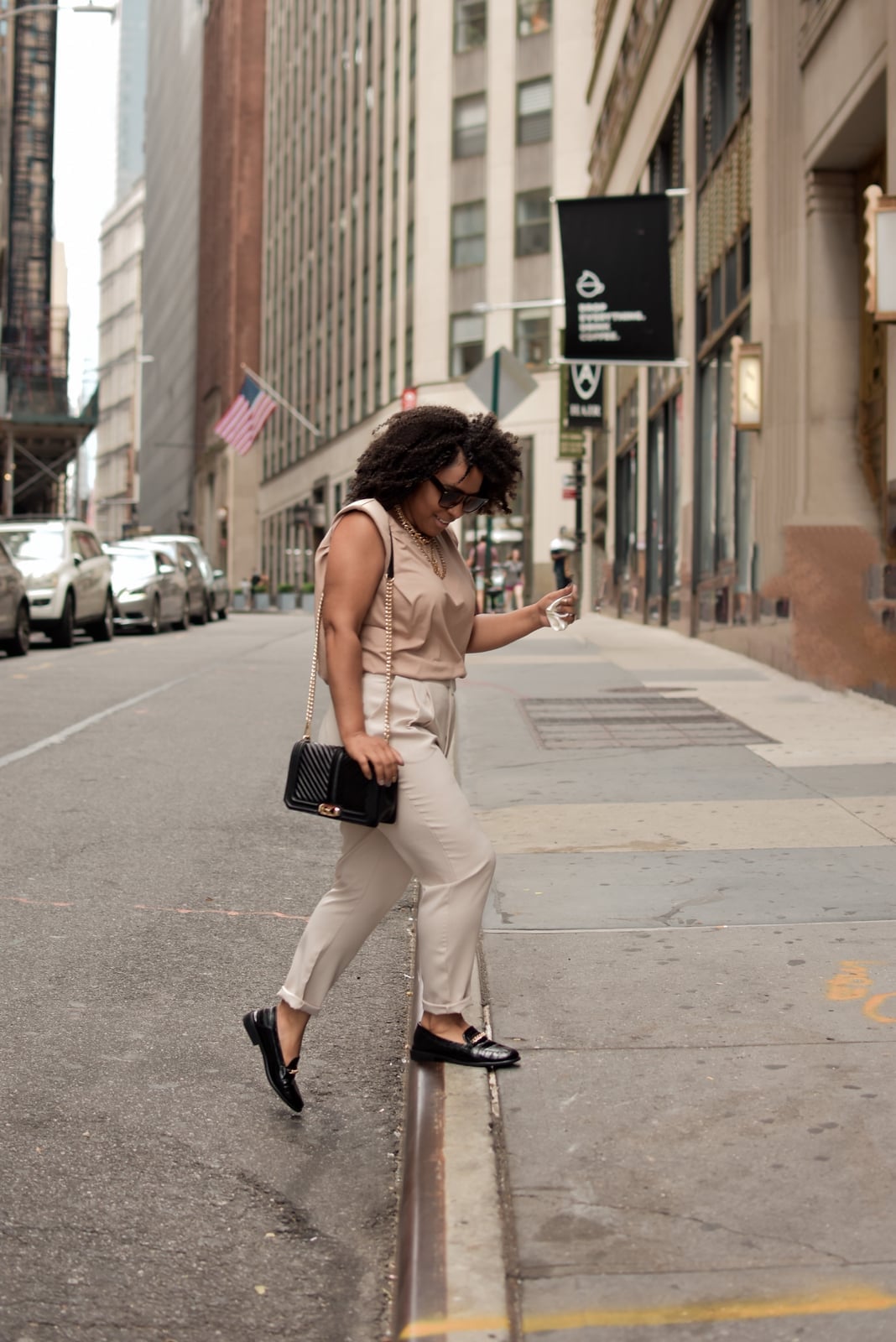 Beige sleeveless top with neutral trousers Beige sleeveless top with neutral trousers — Classy Church Outfits