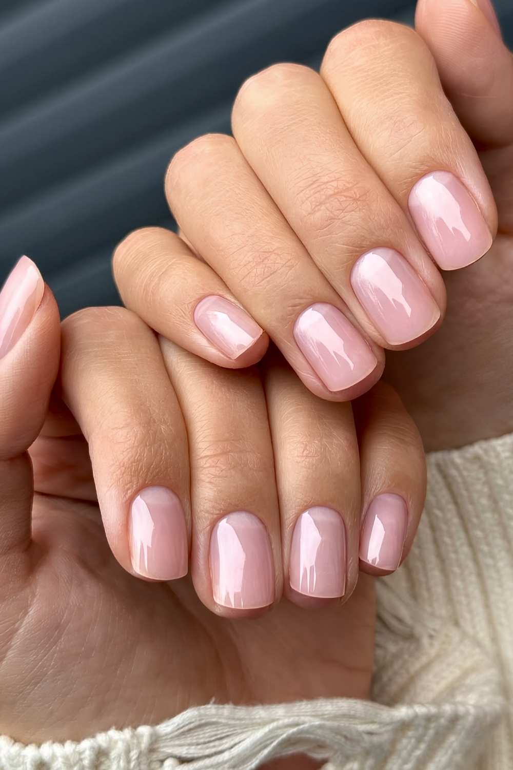 Sheer Pale Pink Short Oval Nails — Classy Clean Girl Nails