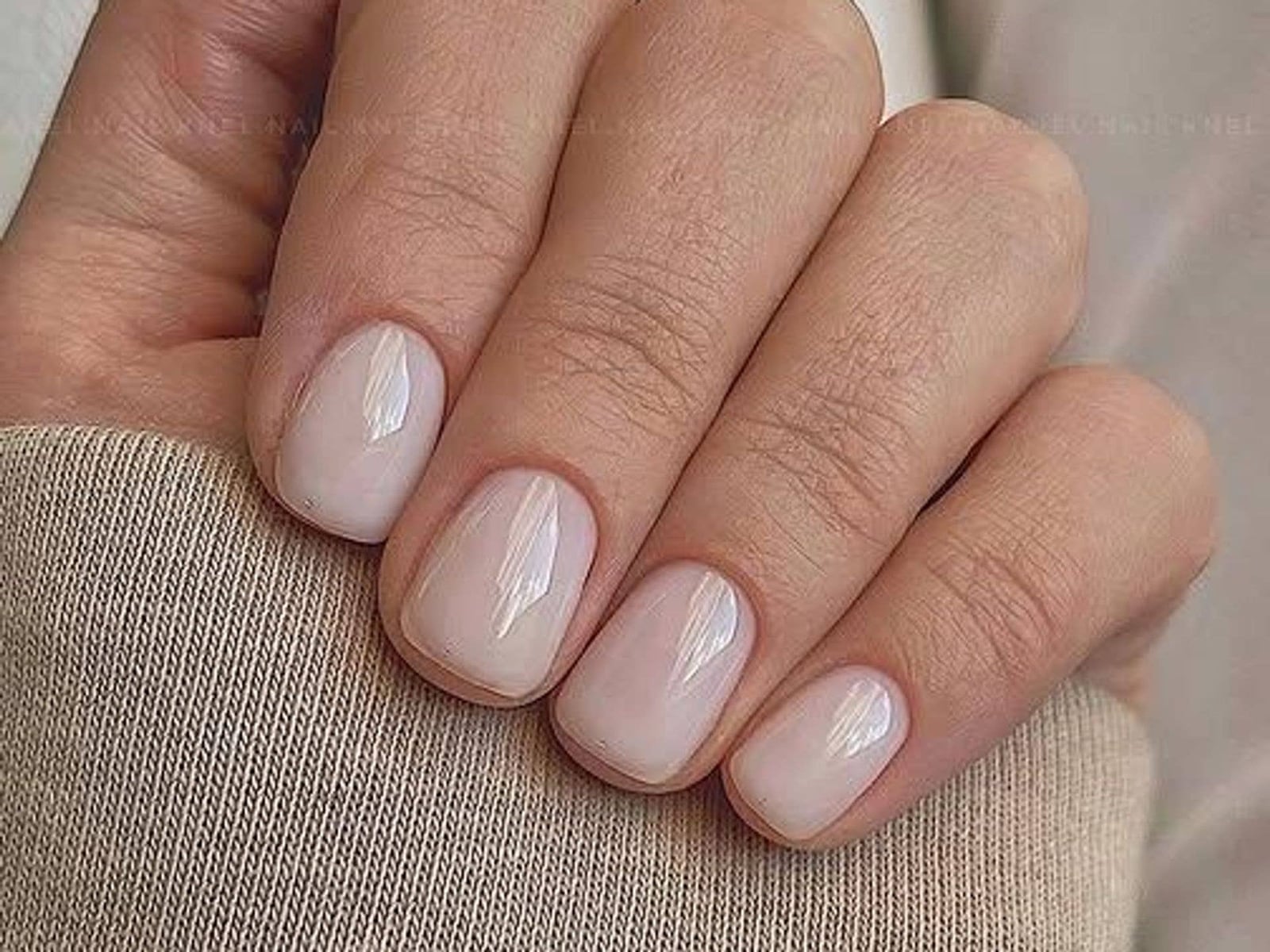 Uniform Milky Pale Pink Short Square — Classy Clean Girl Nails