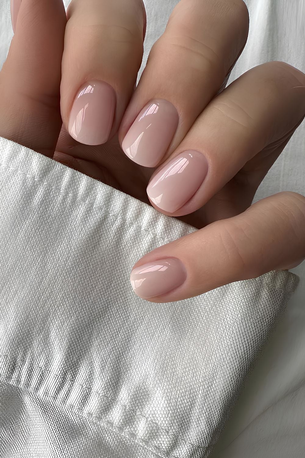 Smooth Milky Pink Short Oval Nails — Classy Clean Girl Nails