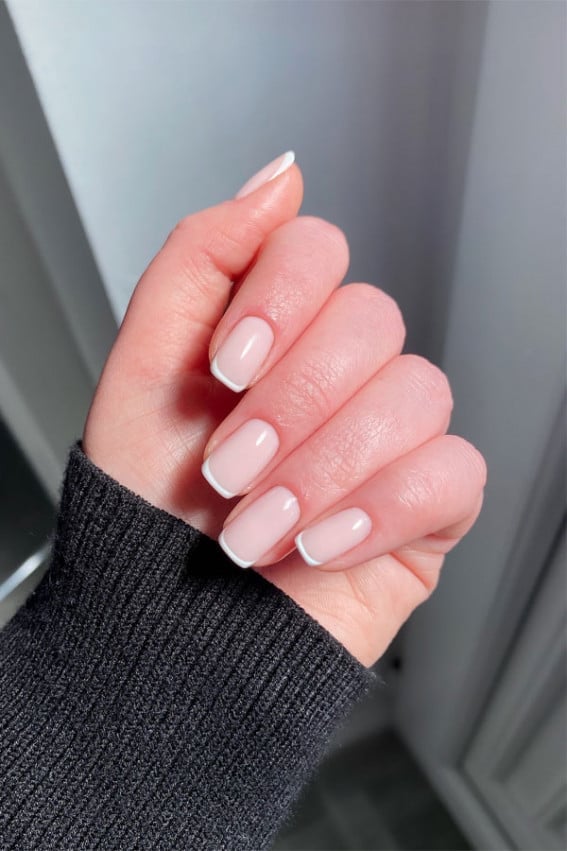 Pale Green Shimmer Almond Nails With Rhinestones — Classy Clean Girl Nails
