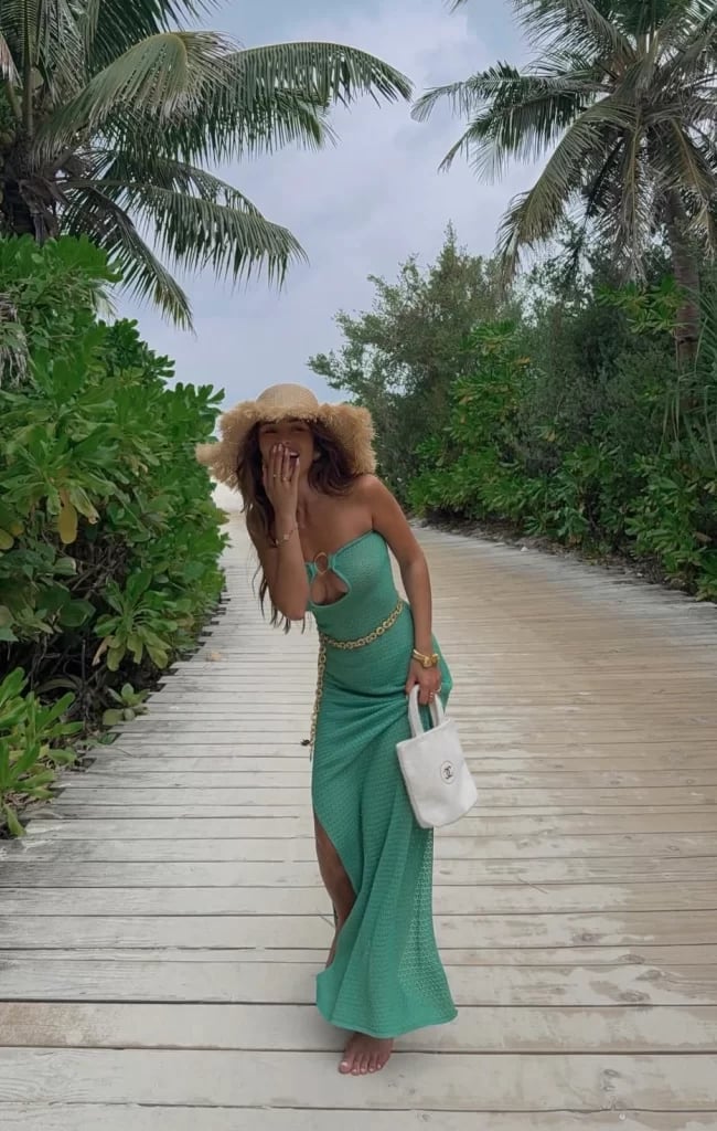 Bright Green Strapless Knit Maxi Dress — Classy Coastal Outfits
