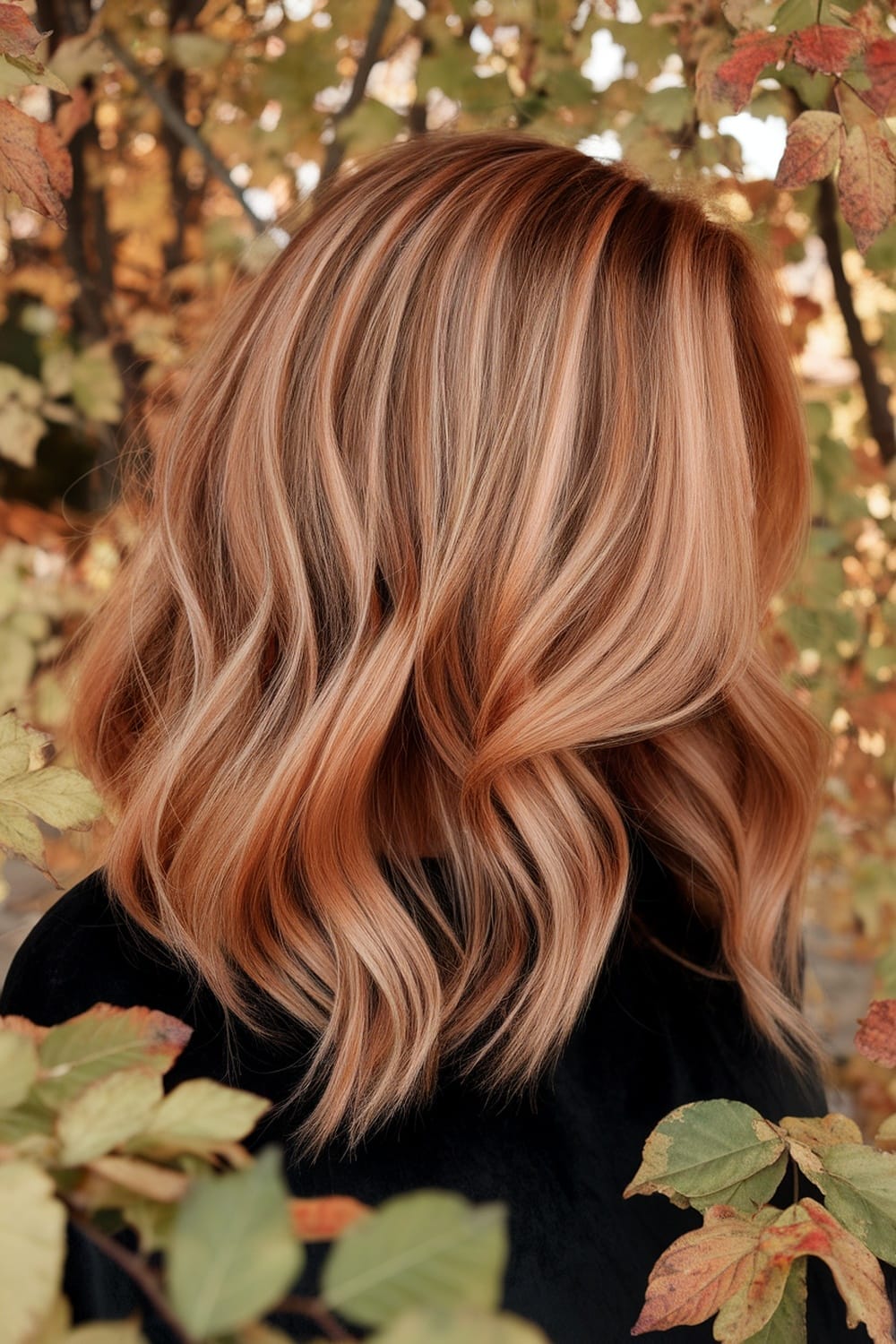 Warm Copper And Blonde Blend Lob Warm Copper And Blonde Blend Lob — Classy Copper Hair