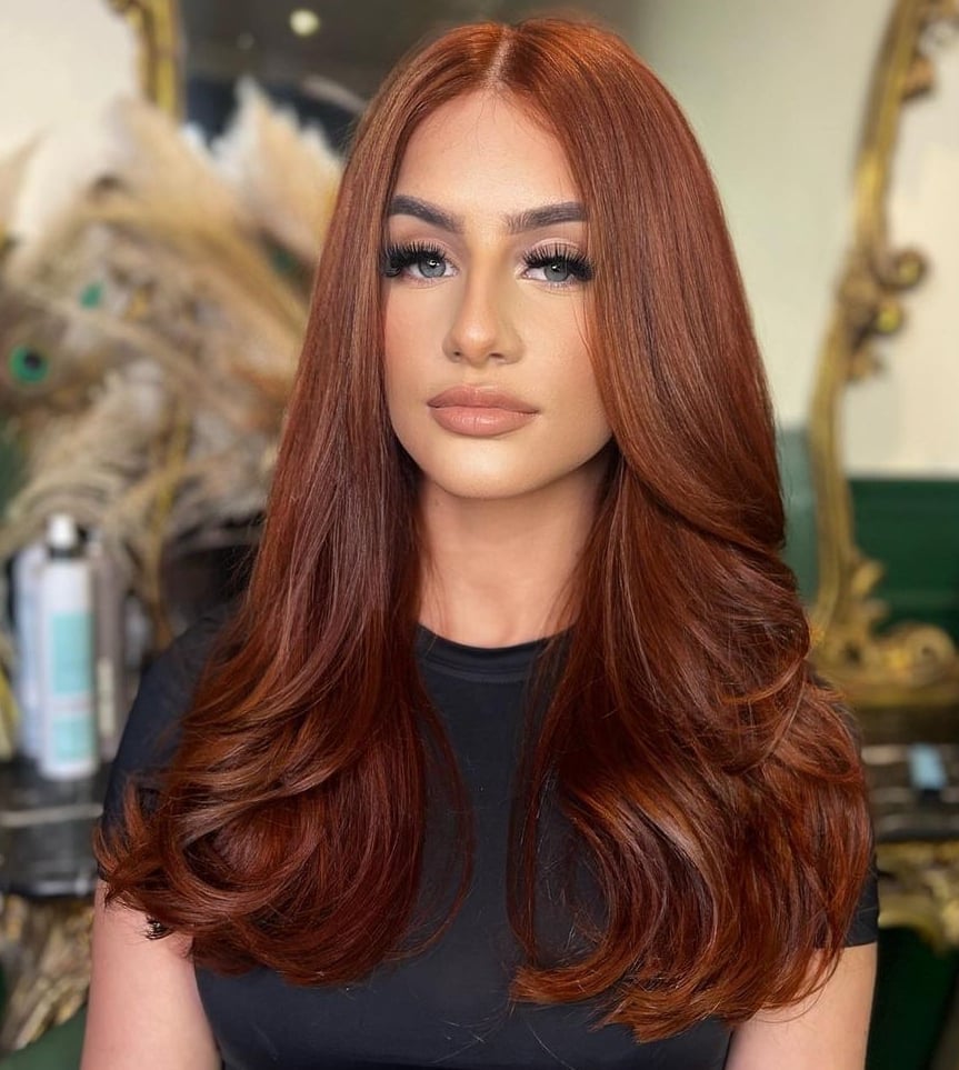 Rich Deep Copper Hue Blowout Rich Deep Copper Hue Blowout — Classy Copper Hair