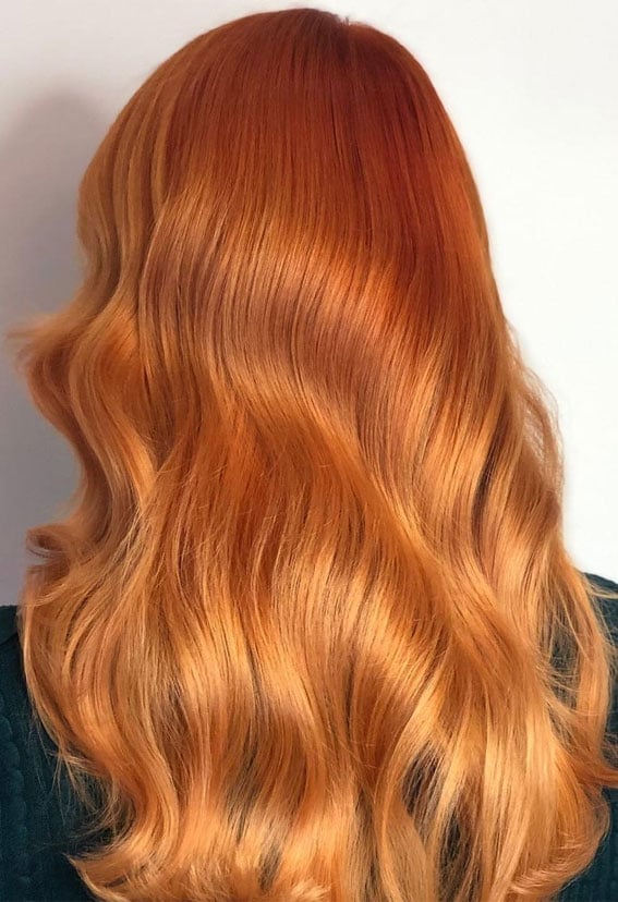 Vibrant Copper Curls With Full Bangs Vibrant Copper Curls With Full Bangs — Classy Copper Hair