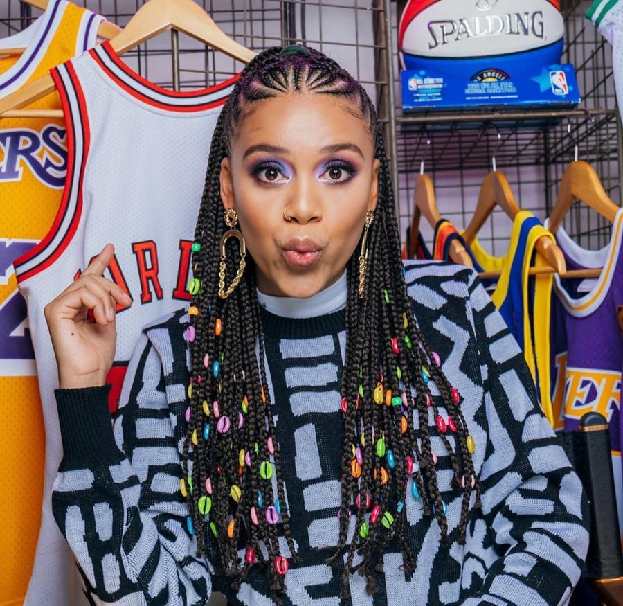 Thick Cornrows with Colorful Beads Thick Cornrows with Colorful Beads — Classy Cornrows Braids for Black Women