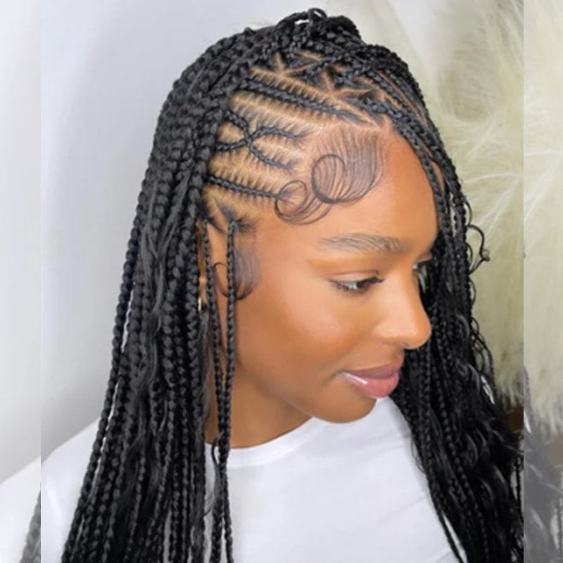 Tribal Braids with Geometric Patterns Tribal Braids with Geometric Patterns — Classy Cornrows Braids for Black Women