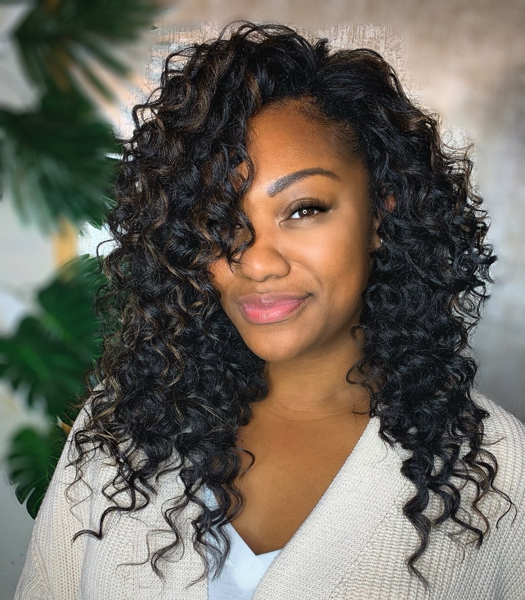 Shoulder Length Waves With Caramel Highlights — Classy Crochet Hair
