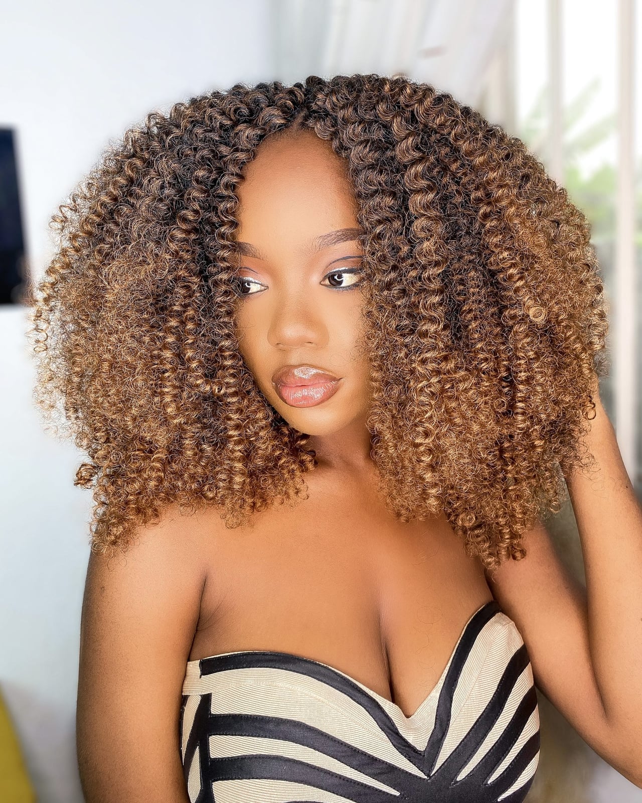 Shoulder Length Ombre Bouncy Curls — Classy Crochet Hair