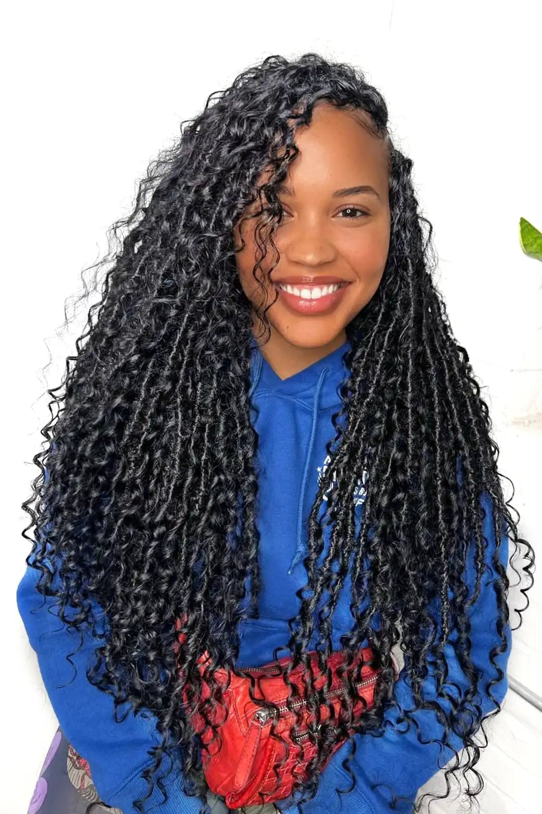 Mid-Back Faux Locs With Curly Ends — Classy Crochet Hair