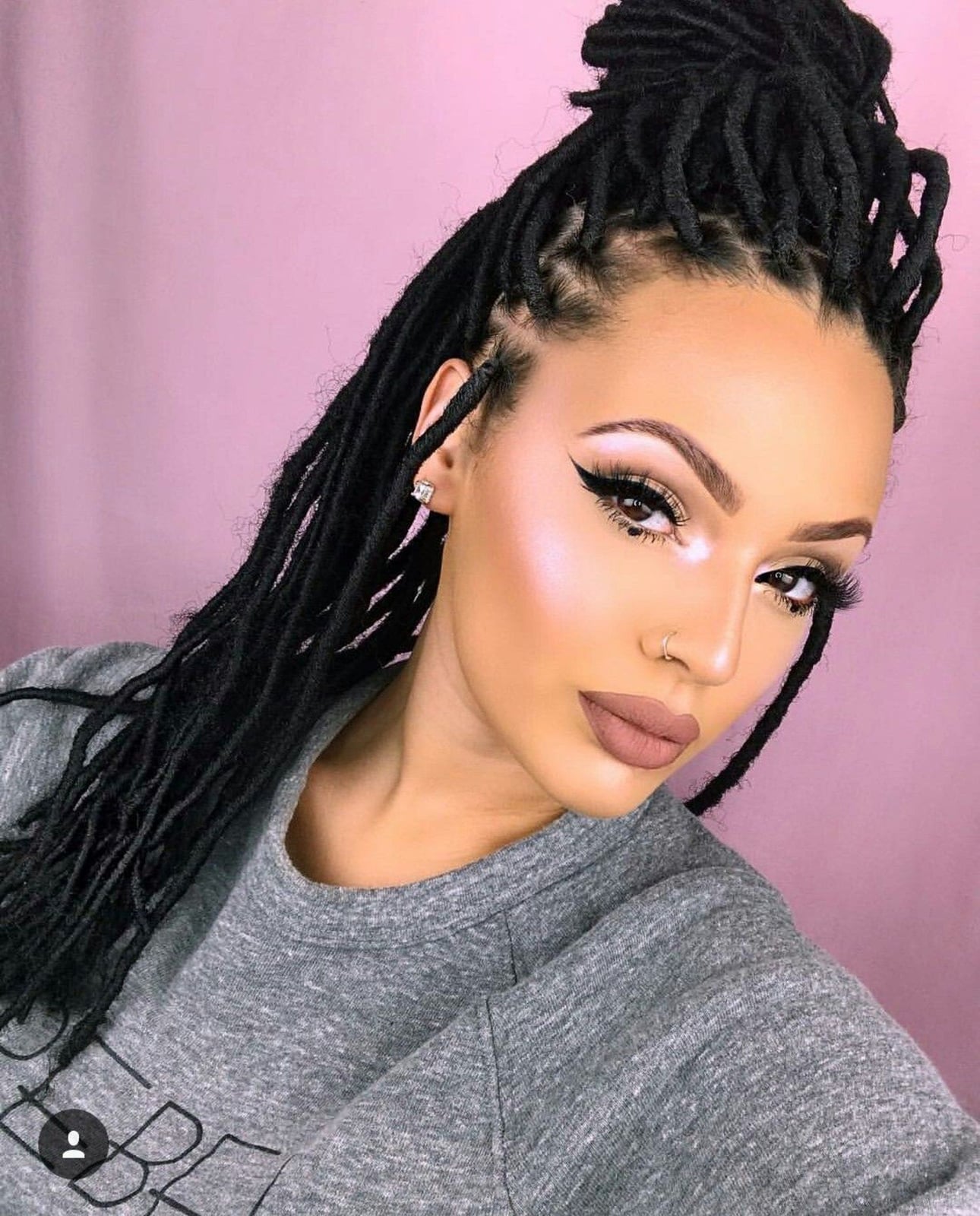 Mid-Back Locs In A High Bun — Classy Crochet Hair