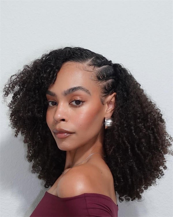 Collarbone Length Corkscrew Curls — Classy Crochet Hair