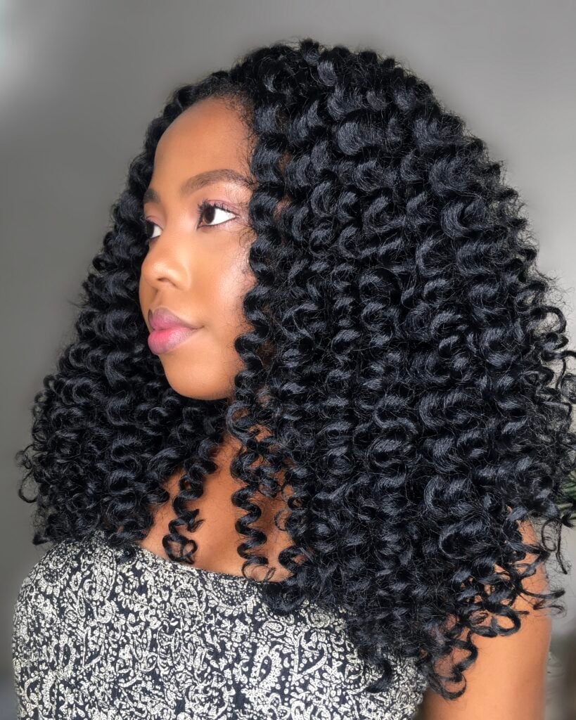 Collarbone Length Loose Defined Curls — Classy Crochet Hair
