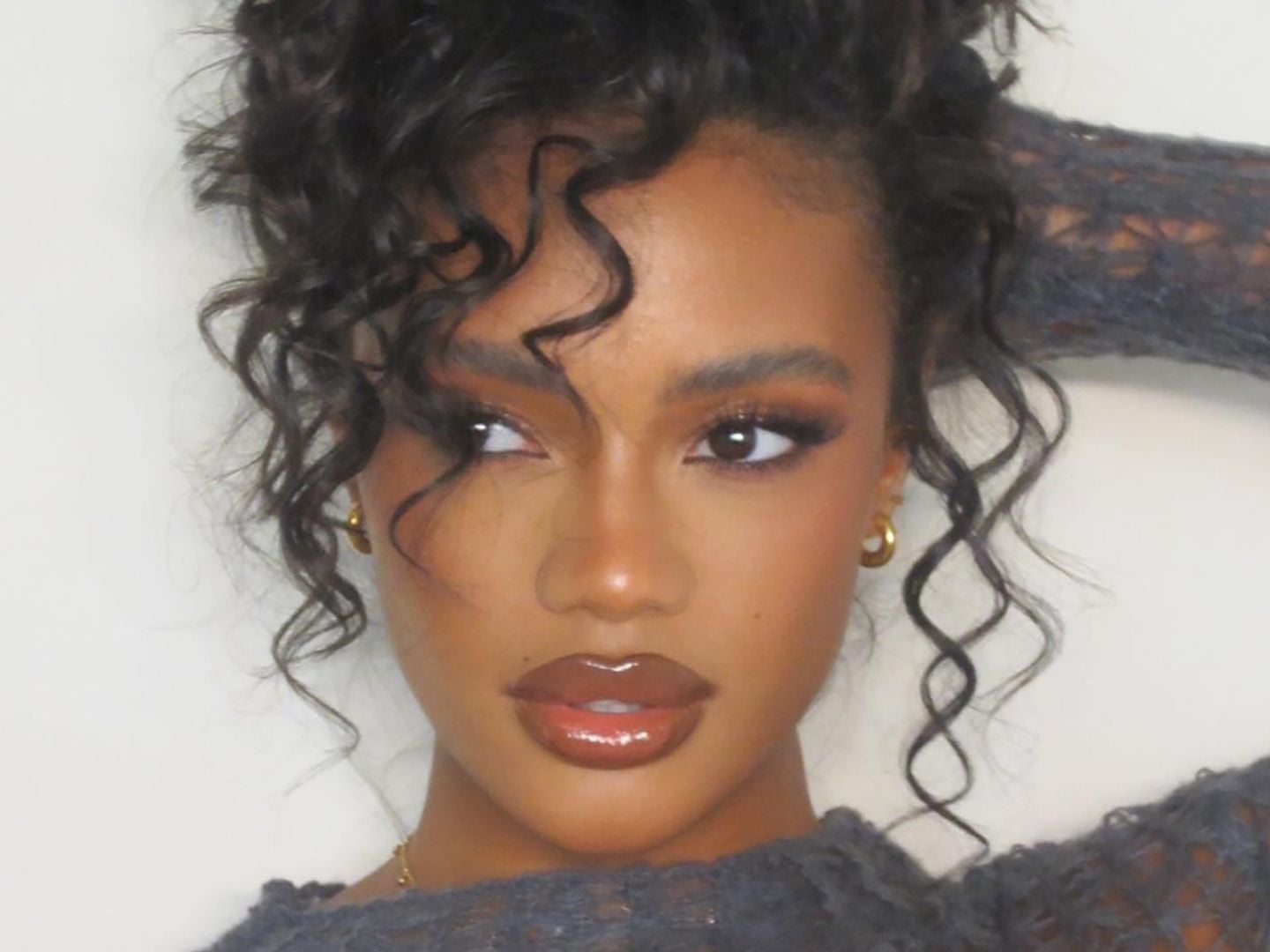 Shoulder-Length Updo With Wispy Face-Framing Curls — Classy Curly Hair Hairstyles