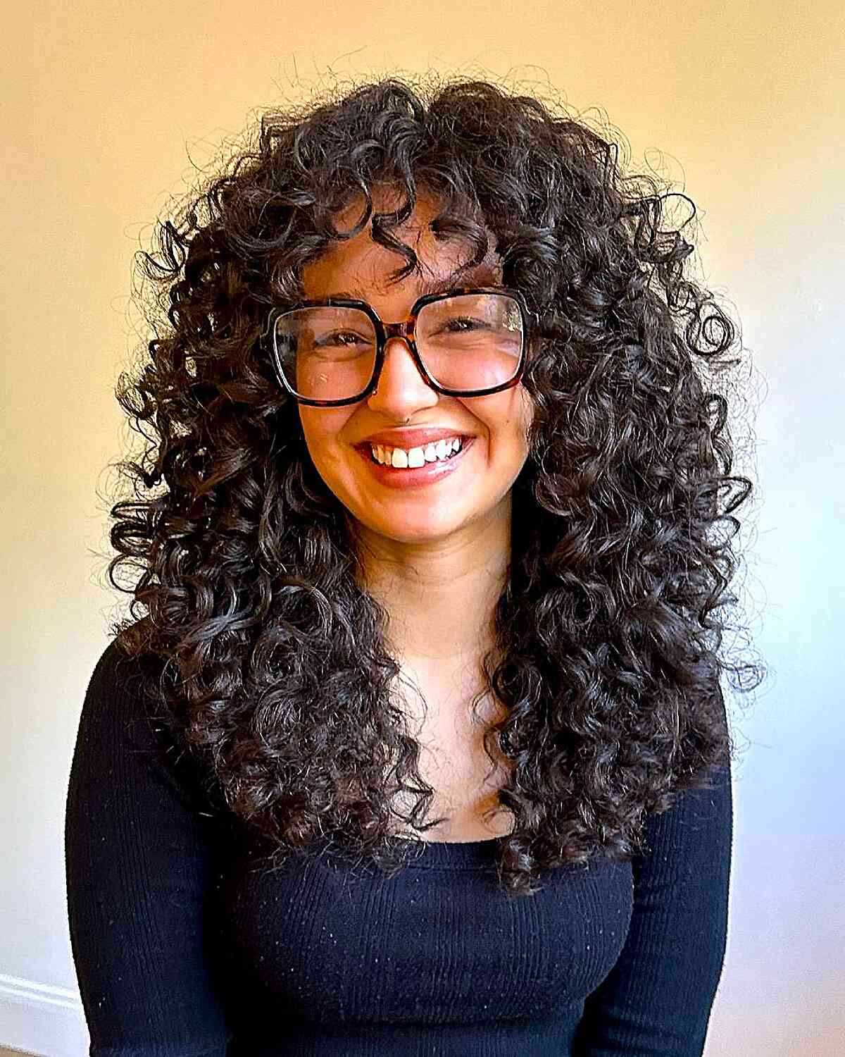 Shoulder Length Cut With Curtain Bangs — Classy Curly Hair Natural