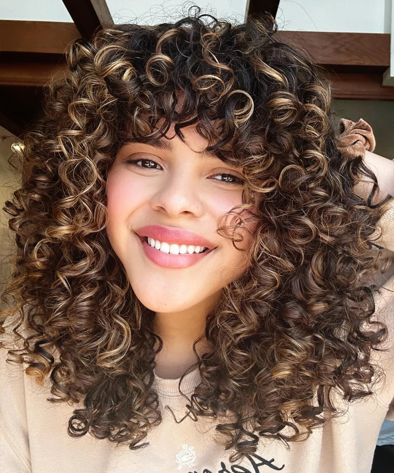 Long Bob With Full Bangs Dark Brown — Classy Curly Hair Natural