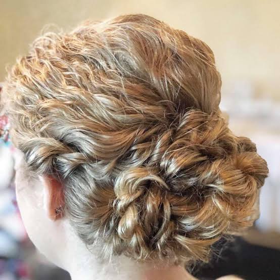 Ash Blonde Updo With Intricate Braided Details — Classy Curly Updo
